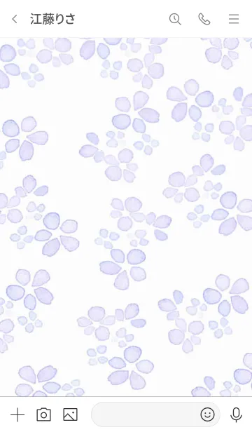 [LINE着せ替え] 水彩透明フラワー・穏やかパープルの画像3