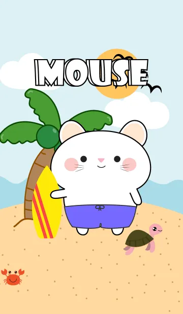 [LINE着せ替え] White Mouse  On The Beach Theme (JP)の画像1