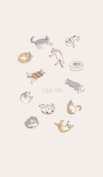 [LINE着せ替え] よく寝るネコたちの画像1