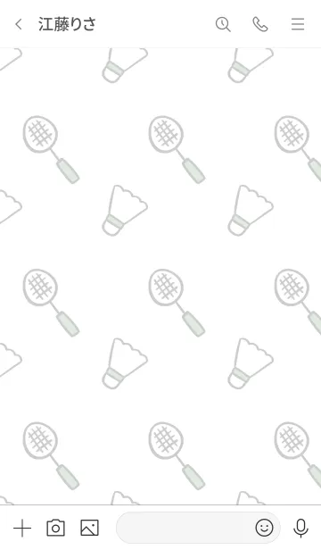 [LINE着せ替え] バドミントン/グリーン×グレーの画像3