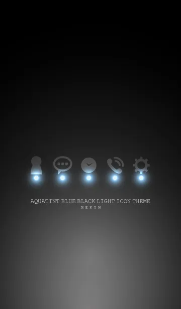 AQUATINT BLUE BLACK LIGHT ICON THEMEの着せ替えメイン画像