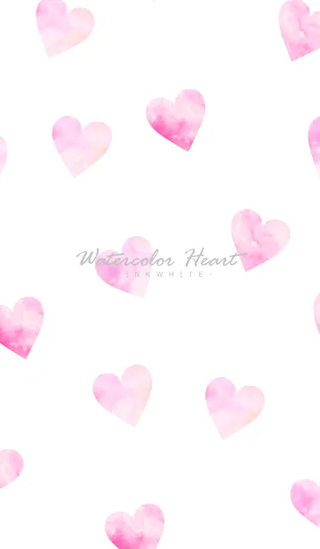 [LINE着せ替え] Watercolor Heart -PINKWHITE- 35の画像1
