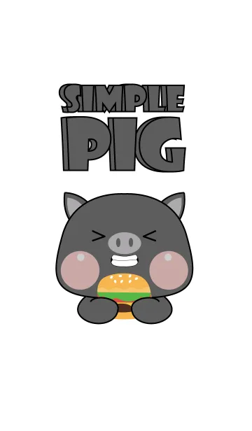 [LINE着せ替え] Simple So Pretty Black Pig Theme (JP)の画像1