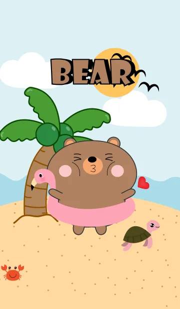 Bear On The Beach  Theme (JP)の着せ替えメイン画像
