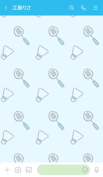 [LINE着せ替え] バドミントン/ブルー×グリーンの画像3