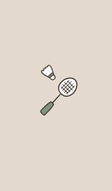 [LINE着せ替え] バドミントン/ベージュ×グリーンの画像1