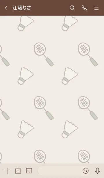 [LINE着せ替え] バドミントン/ベージュ×グリーンの画像3