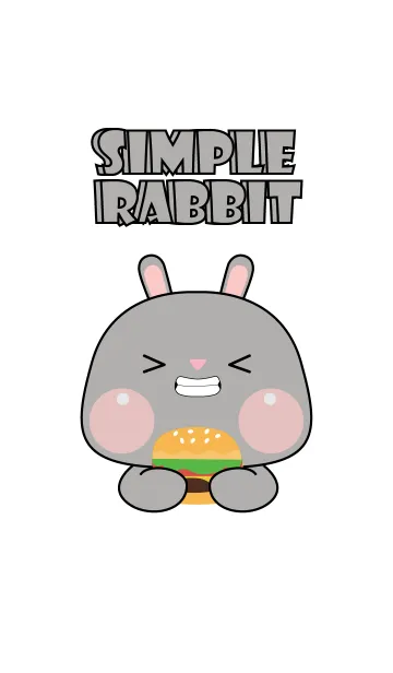 [LINE着せ替え] Simple So Pretty Grey Rabbit Theme (JP)の画像1