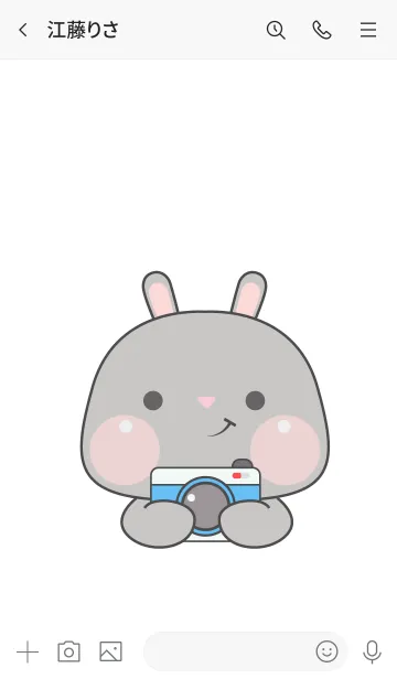 [LINE着せ替え] Simple So Pretty Grey Rabbit Theme (JP)の画像3