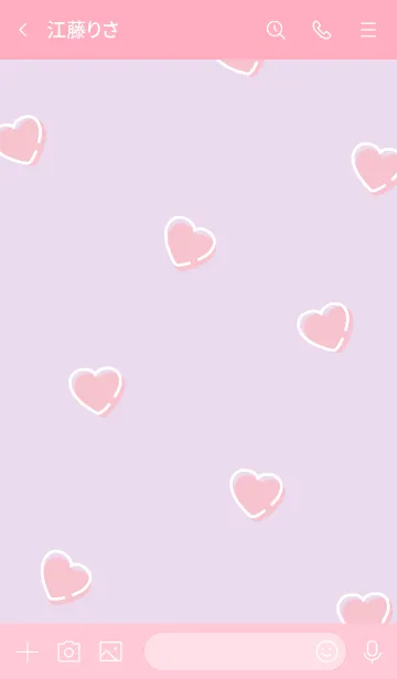 [LINE着せ替え] ファンシーハート / ピンクパープルの画像3