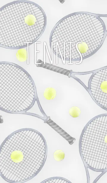 [LINE着せ替え] 水彩風 テニスきせかえ ◆グレー◆の画像1