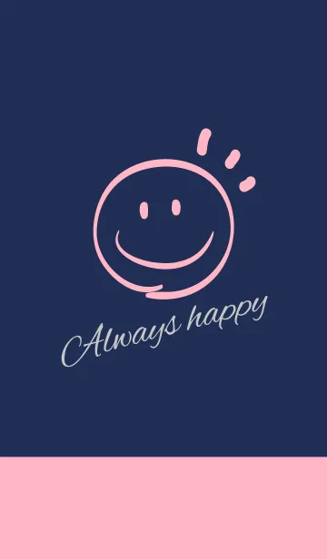 [LINE着せ替え] Always happy -Navy&Pink 1-の画像1