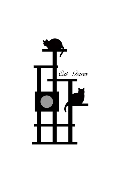 [LINE着せ替え] Cat Tower【Monotone】の画像1