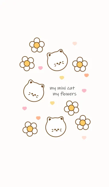 [LINE着せ替え] Mini cat & flowers 4の画像1