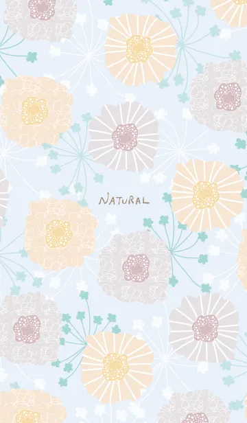 [LINE着せ替え] 北欧風 ベージュ お花の画像1