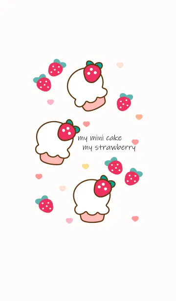 [LINE着せ替え] Mini cake & Strawberry 6の画像1