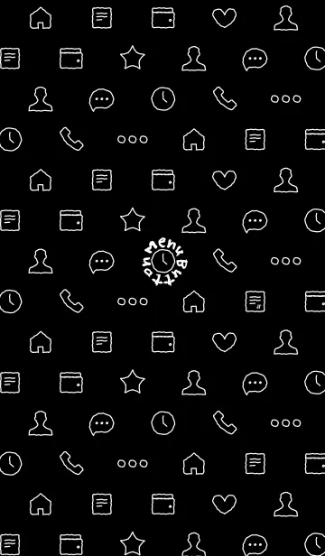 [LINE着せ替え] Line メニューボタン 黒 JPの画像1