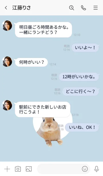 [LINE着せ替え] シンプルでかわいいうさぎの画像4