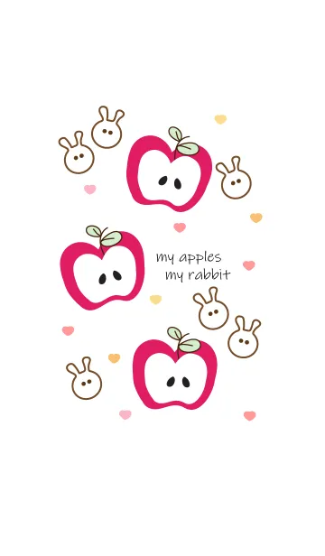 [LINE着せ替え] mini apples & mini bunnyの画像1