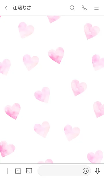 [LINE着せ替え] Watercolor Heart -PINKWHITE- 36の画像3