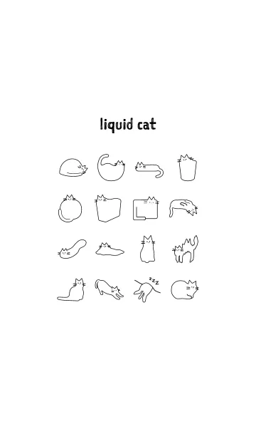 [LINE着せ替え] liquid cat / 溶ける液体ねこ / funi funyaの画像1