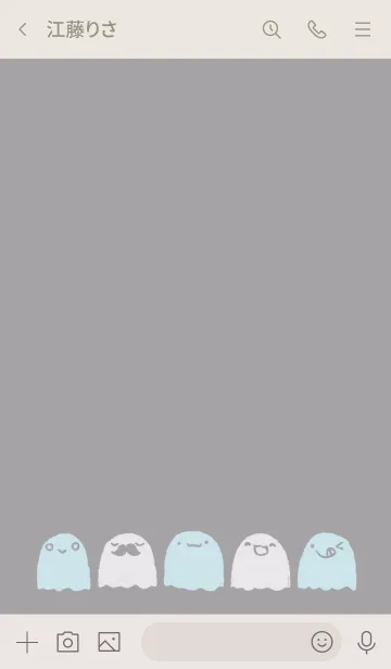 [LINE着せ替え] くすみおばけ 水色の画像3