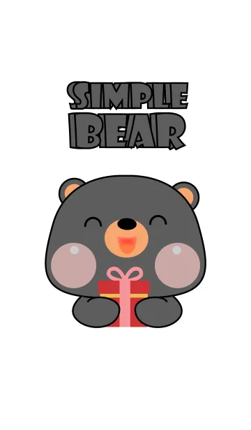 [LINE着せ替え] Simple So Pretty Black Bear Theme (JP)の画像1
