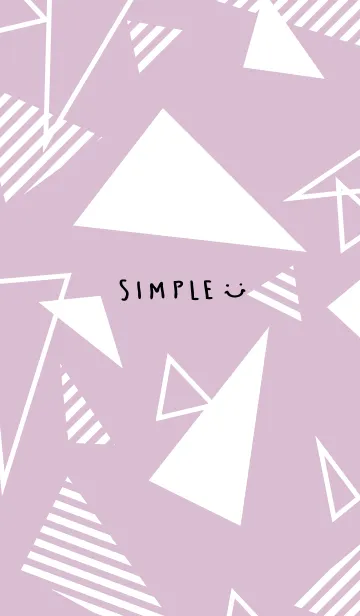 [LINE着せ替え] 白三角スマイルくすみパープル2の画像1