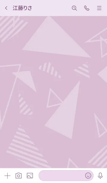 [LINE着せ替え] 白三角スマイルくすみパープル2の画像3