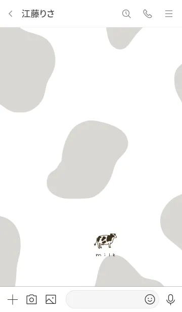[LINE着せ替え] ホワイト。ミルク。牛。の画像3