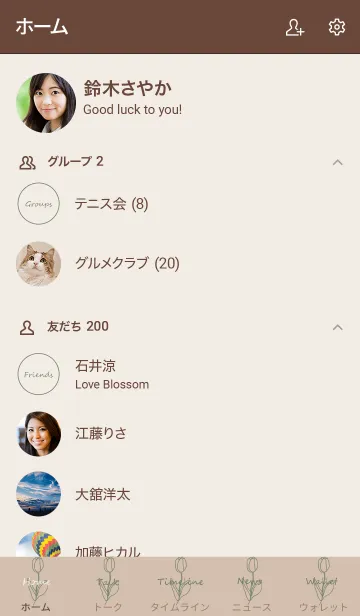 [LINE着せ替え] art tulip (vintage green)の画像2