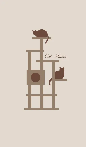 [LINE着せ替え] Cat Tower【Brown】の画像1