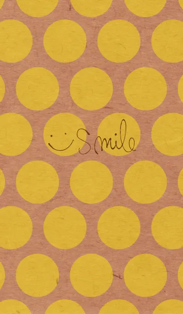 [LINE着せ替え] クラフト紙黄色ドット-スマイル30-の画像1