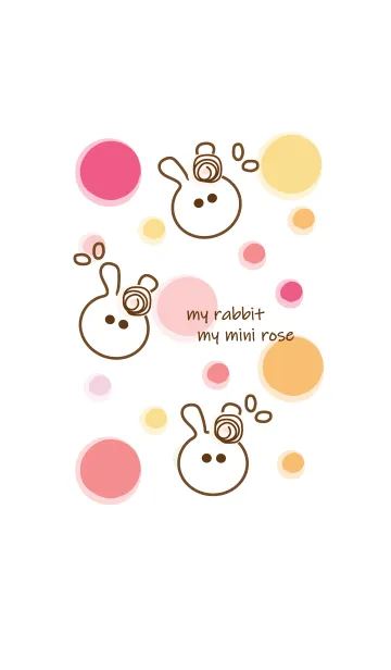 [LINE着せ替え] Cute mini rose & cute rabbit 3の画像1