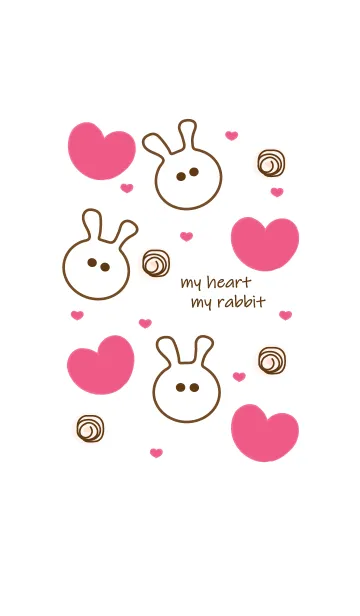 [LINE着せ替え] Cute heart & Cute rabbit 3の画像1
