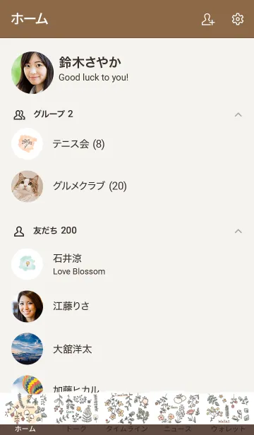 [LINE着せ替え] Botanical flowers/simpleの画像2