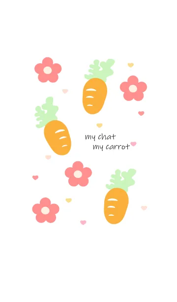 [LINE着せ替え] Cute carrot & mini flower 8の画像1