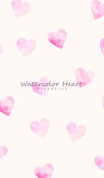 [LINE着せ替え] Watercolor Heart -PINKBEIGE- 37の画像1