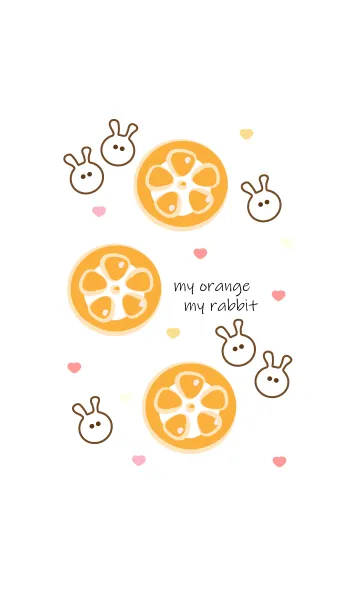 [LINE着せ替え] Sweet orange & sweet rabbit 2の画像1