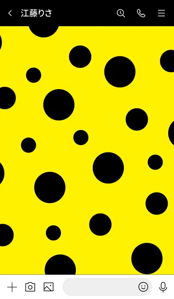 [LINE着せ替え] ドットスマイル黄色5の画像3