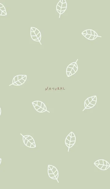 [LINE着せ替え] 白い葉っぱ グリーン5の画像1