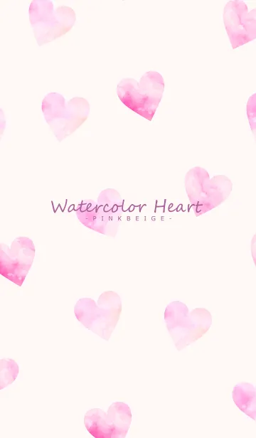 [LINE着せ替え] Watercolor Heart -PINKBEIGE- 38の画像1