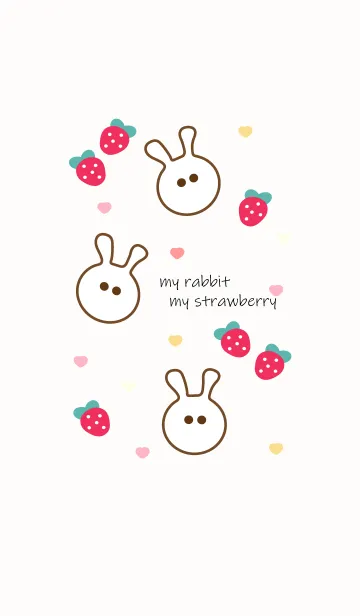 [LINE着せ替え] Rabbit & Strawberry 6の画像1