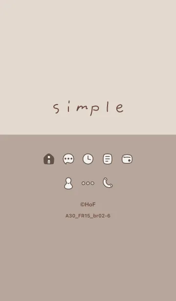 [LINE着せ替え] A30_15_ベージュ ブラウン2-6の画像1