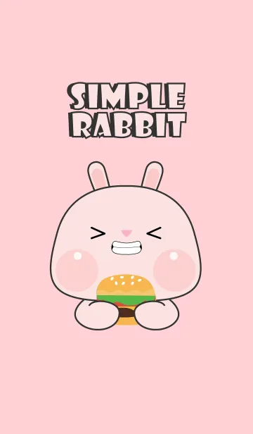 [LINE着せ替え] Simple So Pretty Pink  Rabbit Theme (JP)の画像1