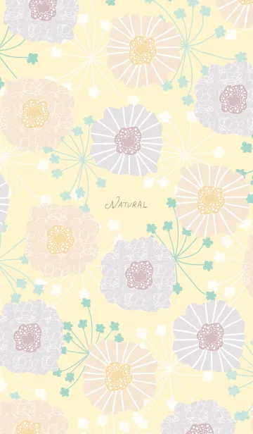 [LINE着せ替え] 北欧風 ベージュ お花20の画像1