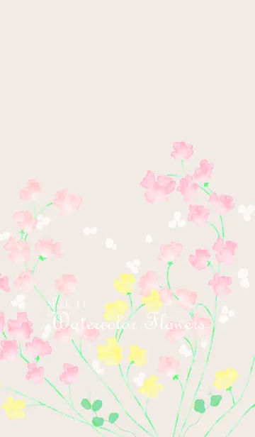 水彩のお花(スイートピー)/ピンク11.v2の着せ替えメイン画像