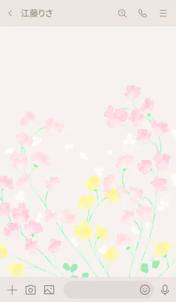 [LINE着せ替え] 水彩のお花(スイートピー)/ピンク11.v2の画像3