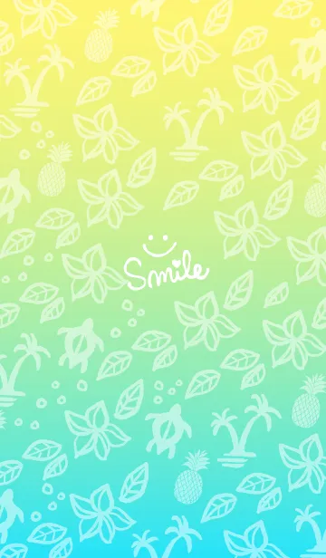 [LINE着せ替え] アロハ！水色と黄色の画像1