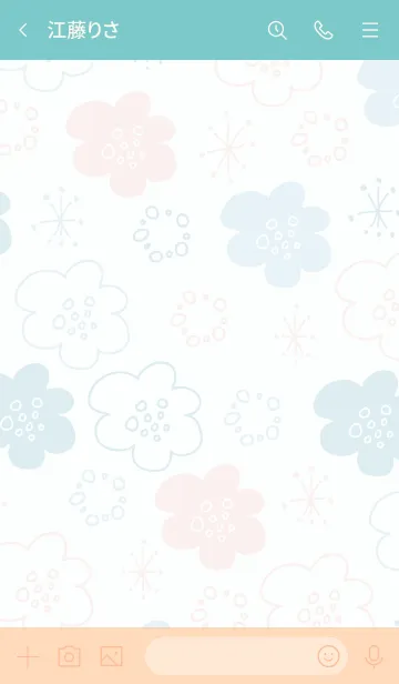 [LINE着せ替え] 手書きのお花くすみカラー23の画像3